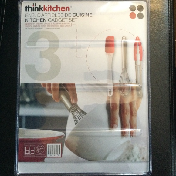 Think Kitchen Utensils Whisk Spatula Tongs Silicone Stainless Steel - Picture 3 of 4